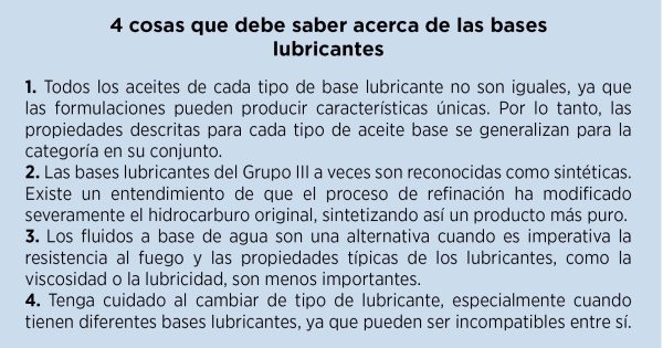 4 cosas que debe saber acerca de las bases lubricantes